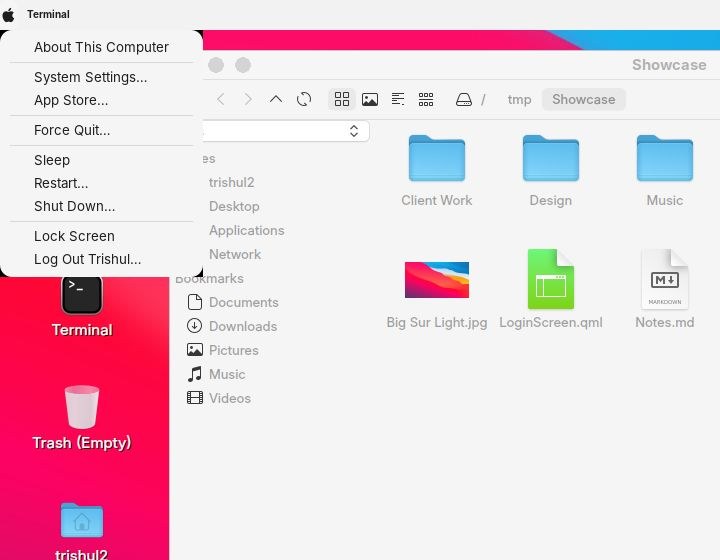 Menu bar