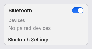 Bluetooth menu