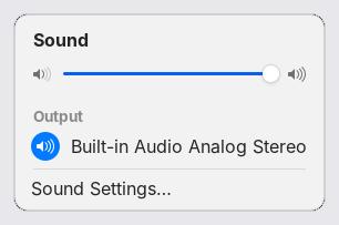 Sound menu