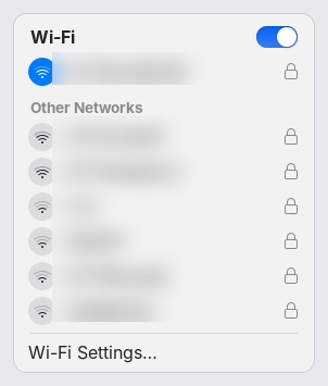 Wi-Fi menu